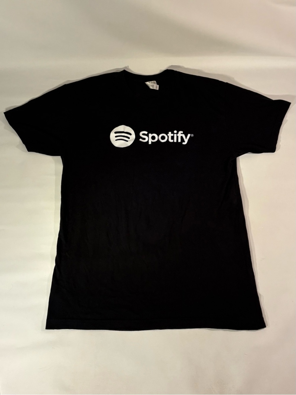 🎧 SPOTIFY BLACK & WHITE LOGO GRAPHIC SS T-SHIRT SIZE LARGE AMERICAN APPAREL 🎧